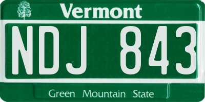 VT license plate NDJ843
