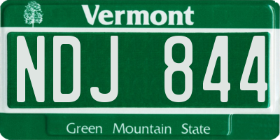 VT license plate NDJ844