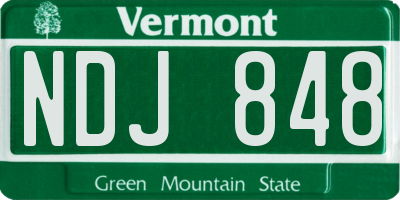 VT license plate NDJ848