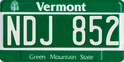 VT license plate NDJ852