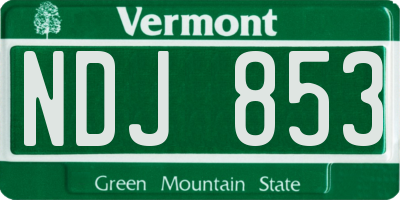 VT license plate NDJ853