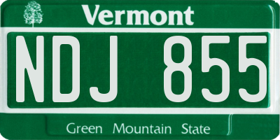 VT license plate NDJ855
