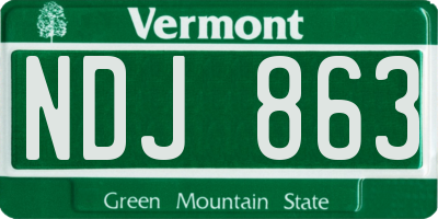 VT license plate NDJ863