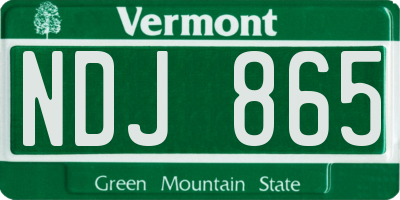 VT license plate NDJ865