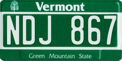 VT license plate NDJ867