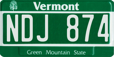 VT license plate NDJ874