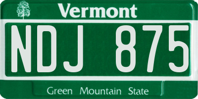 VT license plate NDJ875