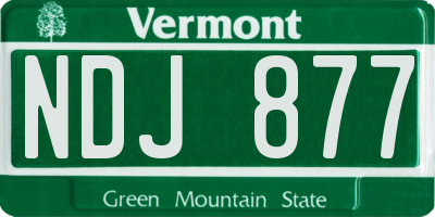 VT license plate NDJ877