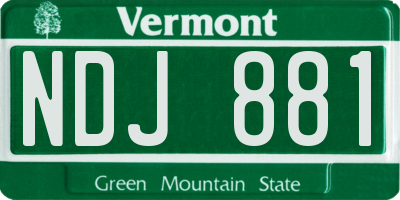 VT license plate NDJ881