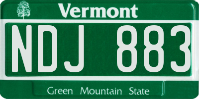 VT license plate NDJ883