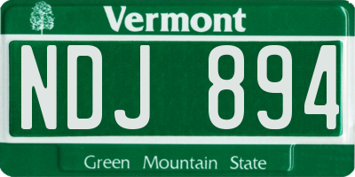 VT license plate NDJ894