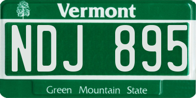 VT license plate NDJ895