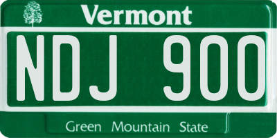 VT license plate NDJ900