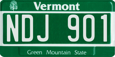 VT license plate NDJ901