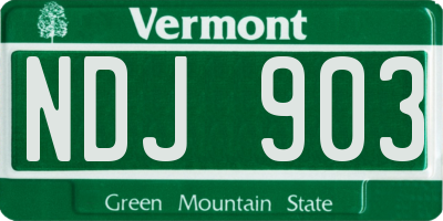 VT license plate NDJ903