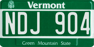 VT license plate NDJ904