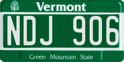 VT license plate NDJ906