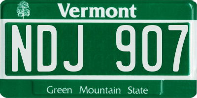 VT license plate NDJ907