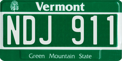 VT license plate NDJ911