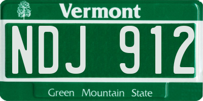 VT license plate NDJ912