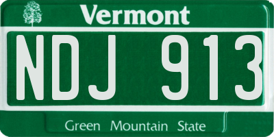 VT license plate NDJ913