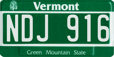 VT license plate NDJ916
