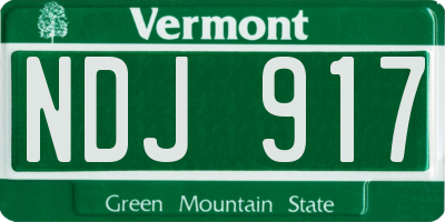 VT license plate NDJ917