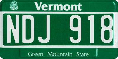 VT license plate NDJ918