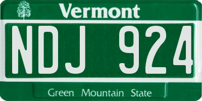 VT license plate NDJ924