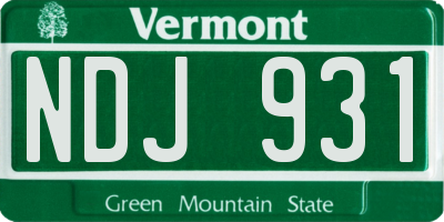 VT license plate NDJ931