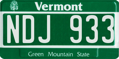 VT license plate NDJ933