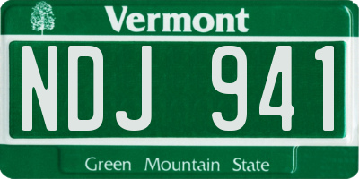 VT license plate NDJ941
