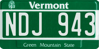 VT license plate NDJ943