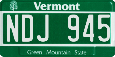 VT license plate NDJ945