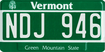 VT license plate NDJ946