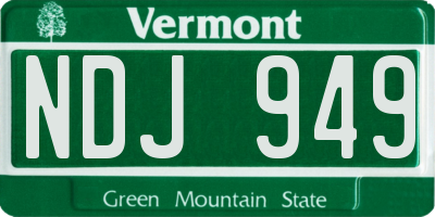 VT license plate NDJ949