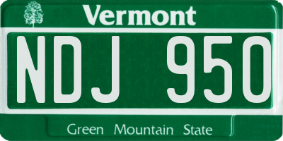 VT license plate NDJ950