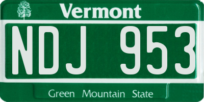 VT license plate NDJ953