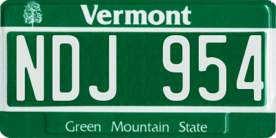 VT license plate NDJ954