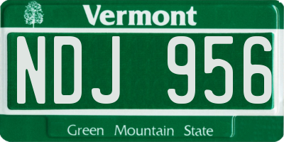VT license plate NDJ956