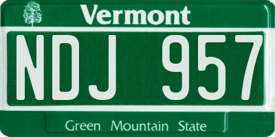 VT license plate NDJ957