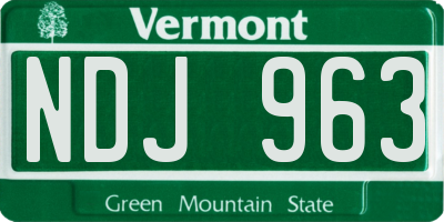 VT license plate NDJ963