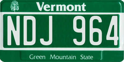 VT license plate NDJ964