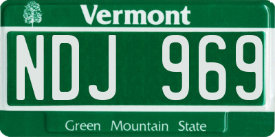 VT license plate NDJ969