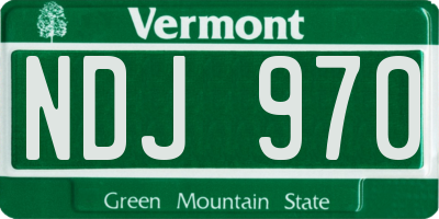 VT license plate NDJ970