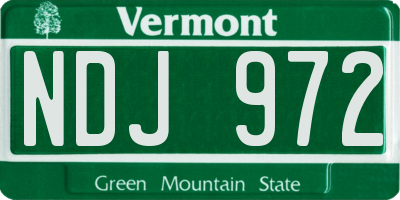 VT license plate NDJ972