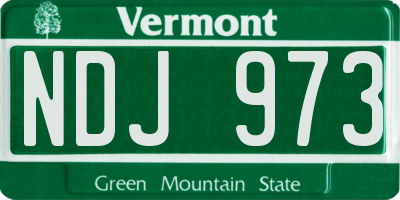 VT license plate NDJ973