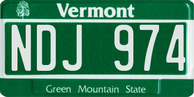 VT license plate NDJ974