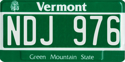 VT license plate NDJ976
