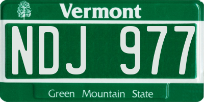 VT license plate NDJ977